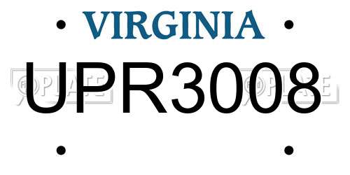 UPR3008 Virginia License Plate