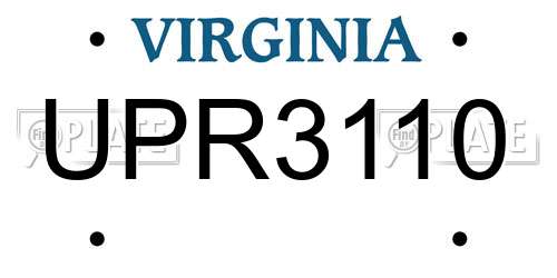 UPR3110 Virginia License Plate