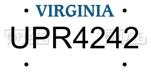 UPR4242 Virginia License Plate