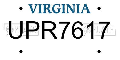 UPR7617 Virginia License Plate