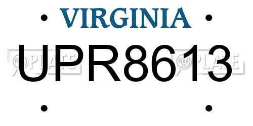 UPR8613 Virginia License Plate