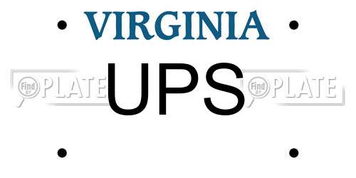 UPS Virginia License Plate