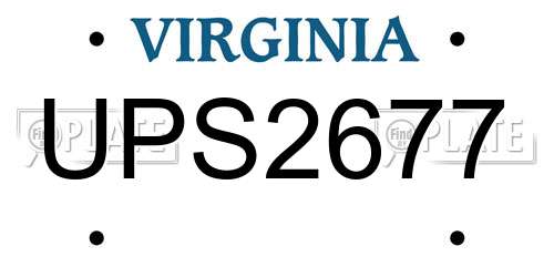 UPS2677 Virginia License Plate