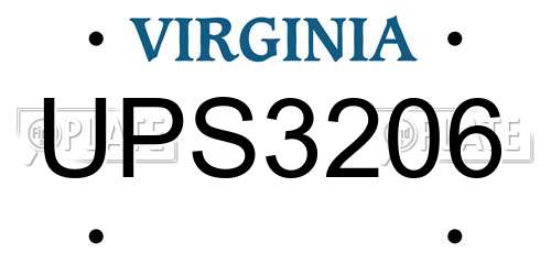 UPS3206 Virginia License Plate