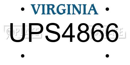 UPS4866 Virginia License Plate