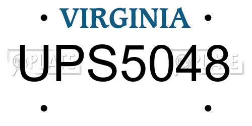 UPS5048 Virginia License Plate