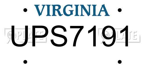 UPS7191 Virginia License Plate