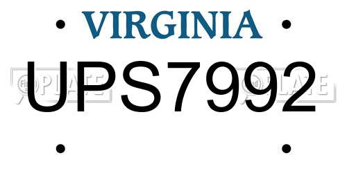 UPS7992 Virginia License Plate