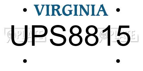 UPS8815 Virginia License Plate