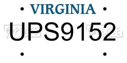 UPS9152 Virginia License Plate