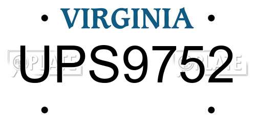 UPS9752 Virginia License Plate