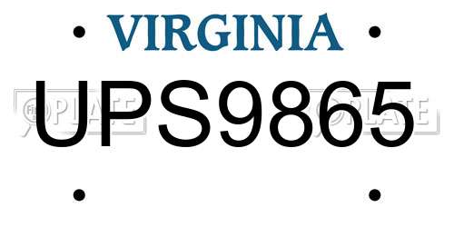 UPS9865 Virginia License Plate