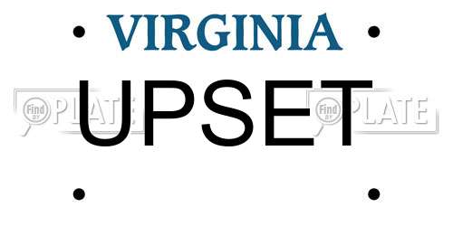 UPSET Virginia License Plate