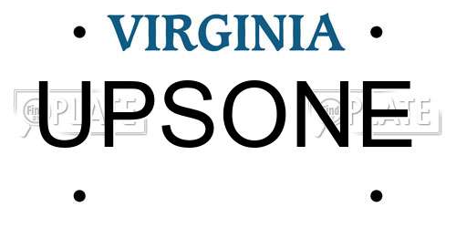 UPSONE Virginia License Plate