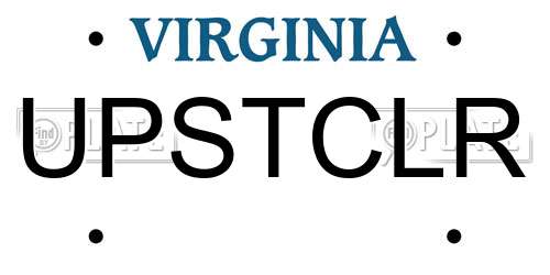 UPSTCLR Virginia License Plate