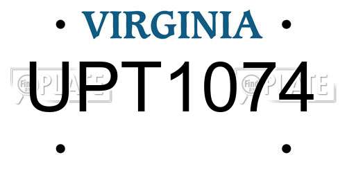 UPT1074 Virginia License Plate