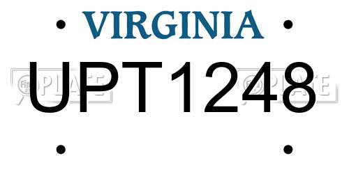 UPT1248 Virginia License Plate