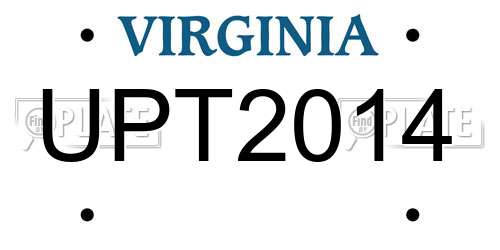 UPT2014 Virginia License Plate