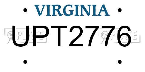 UPT2776 Virginia License Plate