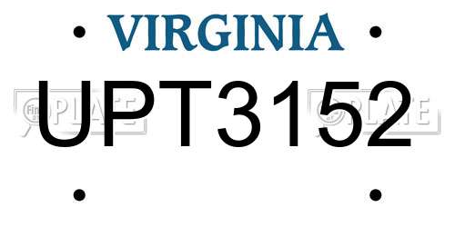 UPT3152 Virginia License Plate