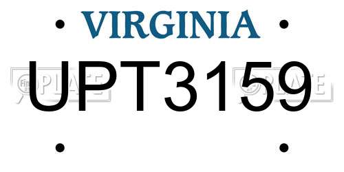 UPT3159 Virginia License Plate