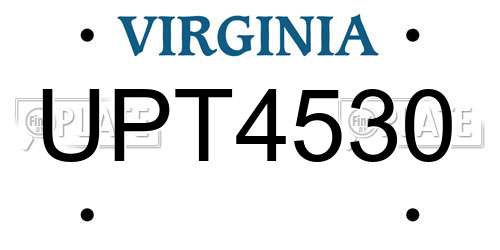 UPT4530 Virginia License Plate