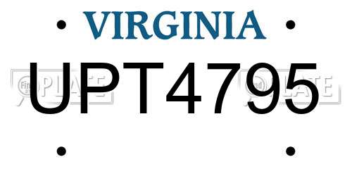 UPT4795 Virginia License Plate