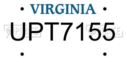 UPT7155 Virginia License Plate