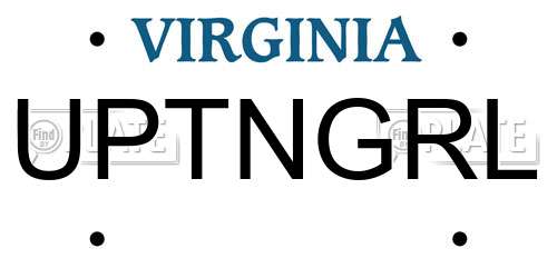 UPTNGRL Virginia License Plate