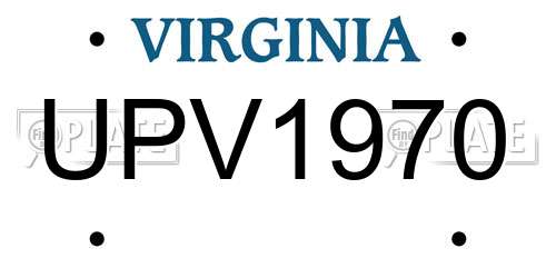 UPV1970 Virginia License Plate