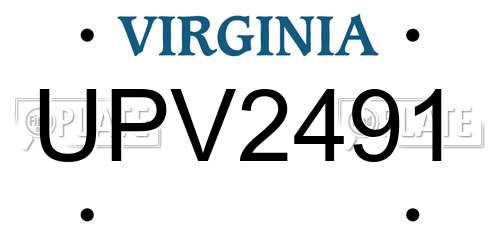 UPV2491 Virginia License Plate