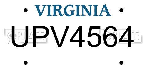 UPV4564 Virginia License Plate