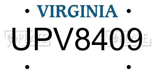 UPV8409 Virginia License Plate