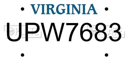 UPW7683 Virginia License Plate