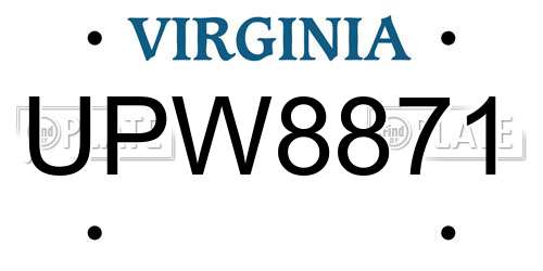 UPW8871 Virginia License Plate
