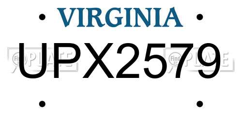 UPX2579 Virginia License Plate