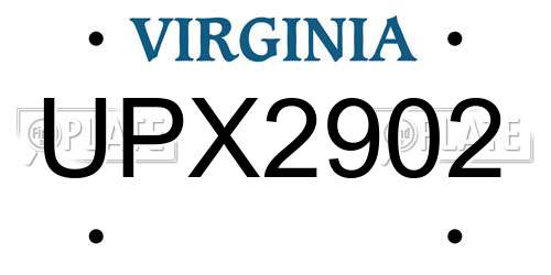 UPX2902 Virginia License Plate