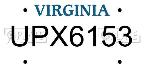 UPX6153 Virginia License Plate