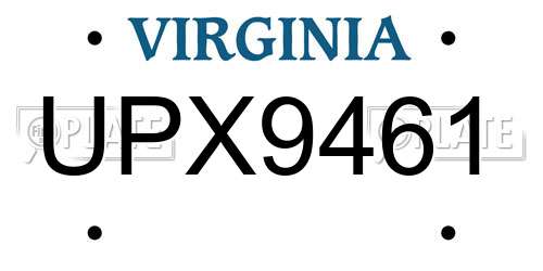 UPX9461 Virginia License Plate