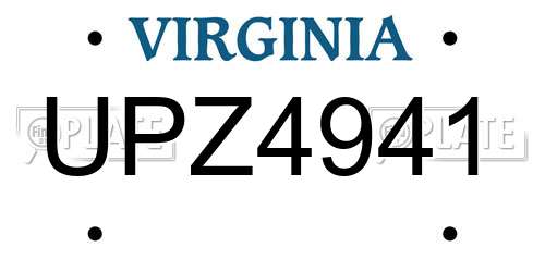 UPZ4941 Virginia License Plate