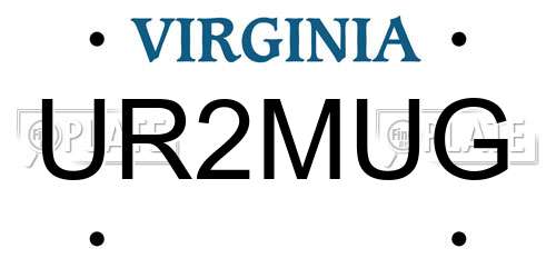UR2MUG Virginia License Plate