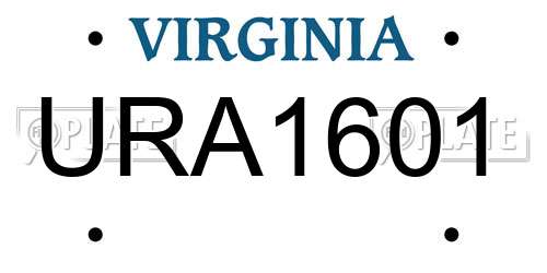 URA1601 Virginia License Plate