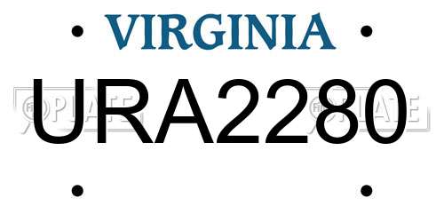 URA2280 Virginia License Plate