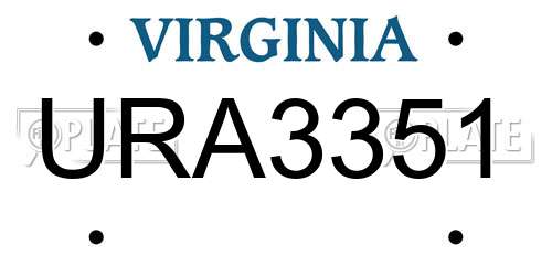 URA3351 Virginia License Plate