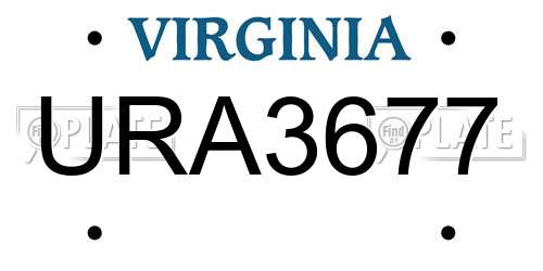 URA3677 Virginia License Plate