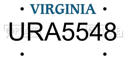 URA5548 Virginia License Plate