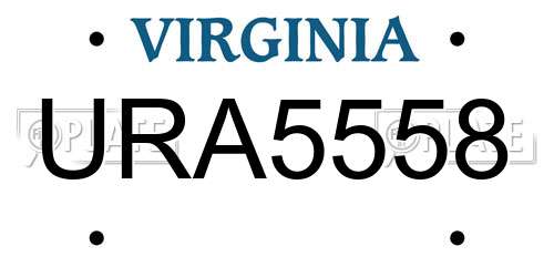 URA5558 Virginia License Plate