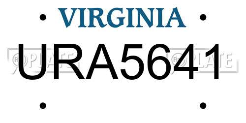 URA5641 Virginia License Plate
