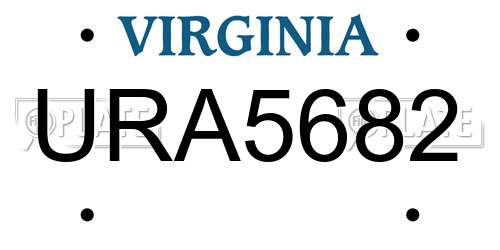 URA5682 Virginia License Plate