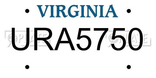 URA5750 Virginia License Plate